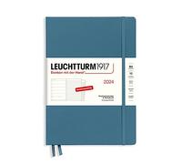 LEUCHTTURM1917 367761 Weekly Calendar & Notebook Composition (B5) 2024, with Extra Book for Addresses and Anniversaries, Stone Blue, German, 12 Months