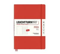 Leuchtturm1917 367768 Weekly Calendar & Notebook Softcover Medium (A5) 2024, 12 Months, Fox, English, Fox Red