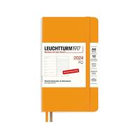 LEUCHTTURM1917 367797 Weekly Calendar & Notebook Pocket (A6) 2024, Soft Cover, Rising Sun, German, 12 Months