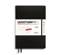 LEUCHTTURM1917 367853 Weekly Planner Composition (B5) 2024, with Extra Book for Addresses and Anniversaries, Black, German, 12 Months