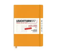 LEUCHTTURM1917 367863 Weekly Calendar & Notebook Softcover Medium (A5) 2024, 18 Months, Rising Sun, German