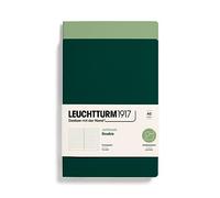 LEUCHTTURM1917 368181 Jottbook (A5), 59 Numbered Pages, Dotted, Sage and Forest Green, Pack of 2