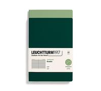 LEUCHTTURM1917 368182 Jottbook (A5), 59 Numbered Pages, Ruled, Sage and Forest Green, Pack of 2