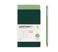 LEUCHTTURM1917 368196 Jottbook (A6), 59 Numbered Pages, Dotted, Sage and Forest Green, Pack of 2