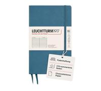 LEUCHTTURM1917 368513 Notebook Paperback (B6+), Hardcover, 219 Numbered Pages, Stone Blue, Ruled