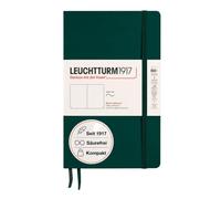 LEUCHTTURM1917 370317 Paperback Notebook (B6+), Softcover, 123 numbered pages, Forest Green, white