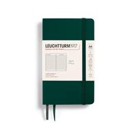 LEUCHTTURM1917 370328 Pocket Notebook (A6), Softcover, 123 numbered pages, Forest Green, lined