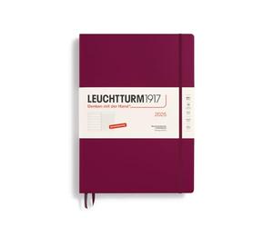 LEUCHTTURM1917 370476 Weekly Calendar & Notebook 2025, Master A4+ Hardcover - 12-Month Planner, 100 g, Lined - Port Red