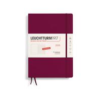 LEUCHTTURM1917 370479 Weekly Calendar & Notebook 2025, Composition B5 Hardcover - 12-Month Planner, 80 g, Lined - Port Red