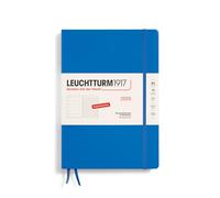 LEUCHTTURM1917 370482 Weekly Calendar & Notebook 2025, Composition B5 Hardcover - 12-Month Planner, 80 g, Lined - Sky