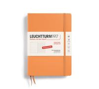 LEUCHTTURM1917 370488 Weekly Calendar & Notebook 2025, Medium A5 Hardcover - 12-Month Planner, 80 g, Lined - Apricot