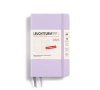 LEUCHTTURM1917 370498 Weekly Calendar & Notebook 2025, Pocket A6 Hardcover - 12-Month Planner, 80 g, Lined - Lilac