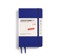 LEUCHTTURM1917 370504 Weekly Calendar & Notebook 2025, Pocket A6 Hardcover - 12-Month Planner, 80 g, Lined - Ink