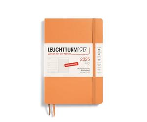 LEUCHTTURM1917 370510 Weekly Calendar & Notebook 2025, Medium A5 Softcover - 12-Month Planner, 80 g, Lined - Apricot