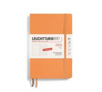LEUCHTTURM1917 370522 Weekly Calendar & Notebook 2025, Paperback B6+ Softcover - 12-Month Planner, 80 g, Lined - Apricot