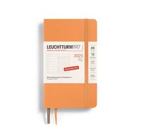 LEUCHTTURM1917 370530 Weekly Calendar & Notebook 2025, Pocket A6 Softcover - 12-Month Planner, 80 g, Lined - Apricot