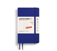 LEUCHTTURM1917 370534 Weekly Calendar & Notebook 2025, Pocket A6 Softcover - 12-Month Planner, 80 g, Lined - Ink