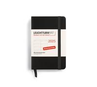LEUCHTTURM1917 370557 Weekly Planner Mini (A7) 2025, Black, German