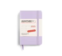 LEUCHTTURM1917 370558 Weekly Planner 2025, Mini A7 Hardcover - 12-Month Planner, 80 g, Lined - Lilac