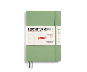 LEUCHTTURM1917 370567 Weekly Planner 2025, Medium A5 Softcover - 12-Month Planner, 80 g, Ruled - Sage
