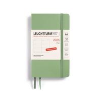 LEUCHTTURM1917 370575 Weekly Planner 2025, Pocket A6 Softcover - 12-Month Planner, 80 g, Lined - Sage