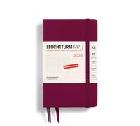 LEUCHTTURM1917 370600 Daily Planner Pocket (A6) 2025, Port Red, German