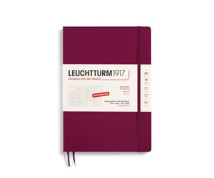 LEUCHTTURM1917 370603 Monthly Planner & Notebook 2025, Composition B5 Softcover - 16 Months, 80 g, Lined - Port Red