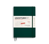 LEUCHTTURM1917 370605 Monthly Planner & Notebook 2025, Composition B5 Softcover - 16 Months, 80 g, Lined - Forest Green
