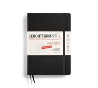 LEUCHTTURM1917 370613 Weekly Calendar & Notebook Medium (A5) 2025, 18 Months, Black, German