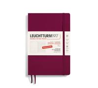 LEUCHTTURM1917 370621 Weekly Calendar & Notebook 2025, Medium A5 Softcover - 18-Month Planner, 80 g, Lined - Port Red