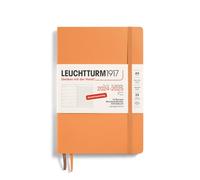 LEUCHTTURM1917 370622 Weekly Calendar & Notebook 2025, Medium A5 Softcover - 18-Month Planner, 80 g, Lined - Apricot