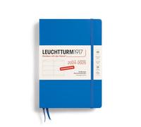 LEUCHTTURM1917 370630 Weekly Planner 2025, Medium A5 Hardcover - 18 Month Planner, 80 g, Lined - Sky