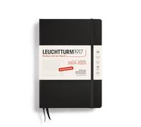 LEUCHTTURM1917 370632 Academic Weekly Planner 2025, Medium A5 Hardcover - 18 Month Calendar, 80 g, Ruled - Black