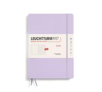LEUCHTTURM1917 370639 Weekly Calendar & Notebook 2025, Composition B5 Hardcover - 12-Month Planner, Lined - Lilac, English