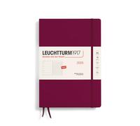 LEUCHTTURM1917 370640 Weekly Calendar & Notebook 2025, Composition B5 Hardcover - 12-Month Planner, Lined - Port Red, English
