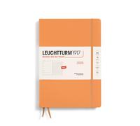 LEUCHTTURM1917 370641 Weekly Calendar & Notebook 2025, Composition B5 Hardcover - 12-Month Planner, Lined - Apricot, English