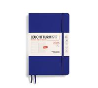 LEUCHTTURM1917 370659 Weekly Calendar & Notebook 2025, Paperback B6+ Softcover - 12-Month Planner, Lined - Ink, English