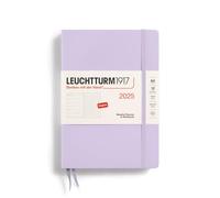 LEUCHTTURM1917 370661 Weekly Calendar & Notebook 2025, Medium A5 Hardcover - 12-Month Planner, Dotted - Lilac, English