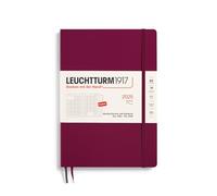 LEUCHTTURM1917 370708 Monthly Planner & Notebook 2025, Composition B5 Softcover - 16 Months, Lined - Port Red, English