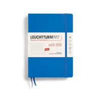 LEUCHTTURM1917 370729 Academic Weekly Planner 2025, Medium A5 Hardcover - 18 Month Calendar, Lined - Sky, English