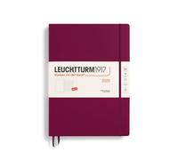 LEUCHTTURM1917 370731 Weekly Calendar & Notebook 2025, Master A4+ Hardcover - 12-Month Planner, Lined - Port Red, English