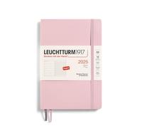 LEUCHTTURM1917 370747 Weekly Calendar & Notebook 2025, Medium A5 Softcover - 12-Month Planner, Lined - Powder, English