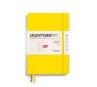 LEUCHTTURM1917 370752 Weekly Calendar & Notebook 2025, Medium A5 Softcover - 12-Month Planner, Lined - Lemon, English