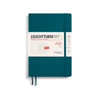 LEUCHTTURM1917 370756 Weekly Calendar & Notebook 2025, Medium A5 Softcover - 12 Month Planner, Lined - Pacific Green, English