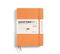 LEUCHTTURM1917 370796 Weekly Planner 2025, Medium A5 Hardcover - 12 Month Calendar, Lined - Apricot English