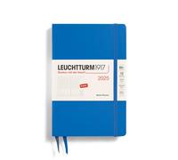 LEUCHTTURM1917 371025 Weekly Planner 2025, Paperback B6+ Hardcover - 12-Month Calendar, Lined - Sky, English