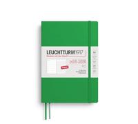 LEUCHTTURM1917 3720805 Weekly Calendar & Notebook Medium (A5) 2026, 18 Months 07.2025-12.2026, Softcover, Spring Leaf, English