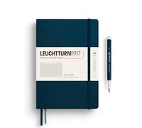 LEUCHTTURM1917 372191 Notebook Medium (A5), Hardcover, 251 Numbered Pages, Deep Sea, Squared