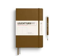 LEUCHTTURM1917 372196 Notebook Medium (A5), Hardcover, 251 Numbered Pages, Spice Brown, Plain