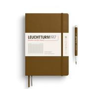 LEUCHTTURM1917 372199 Notebook Medium (A5), Hardcover, 251 Numbered Pages, Spice Brown, Squared